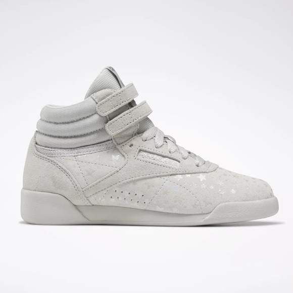 silver reebok high tops